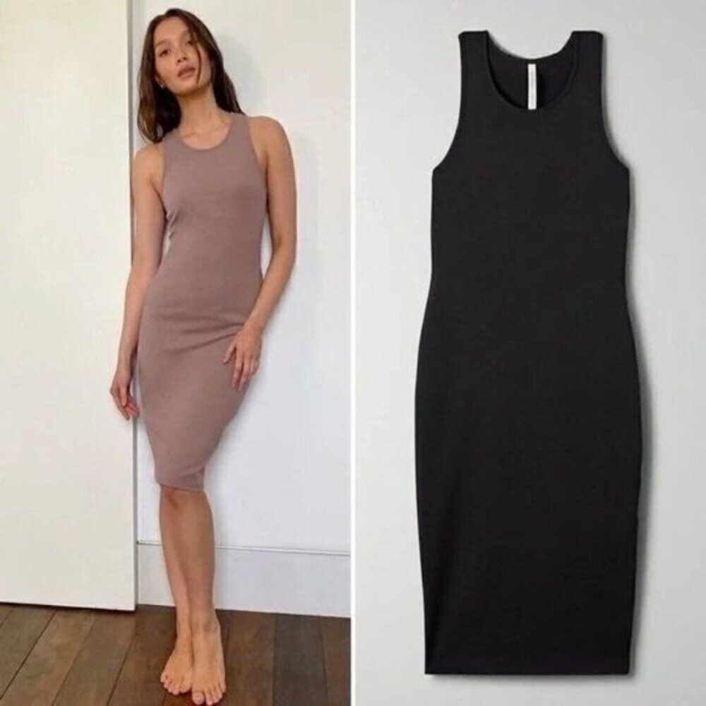 Aritzia The Group by Babaton Ariane Black Bodycon Racerback Tank Dress